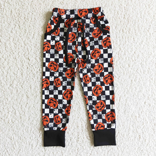 Kids Jack O' Lantern Checkered Pants