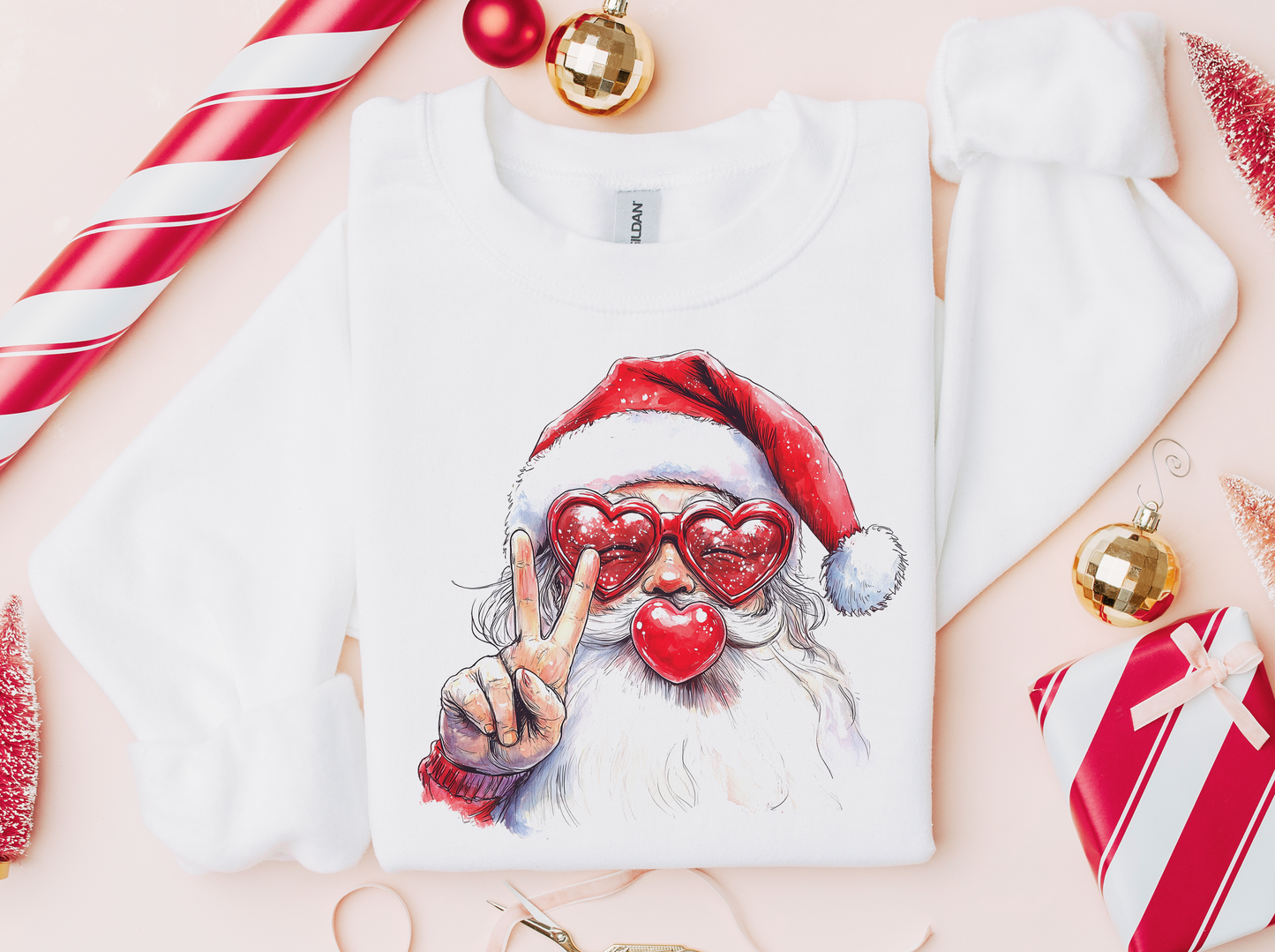 Retro Santa Bubble Gum Sweatshirt