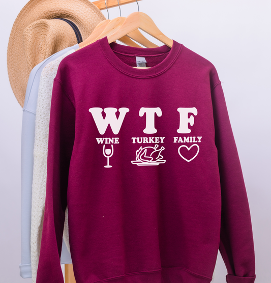 Wine Turkey Family Sweatshirt