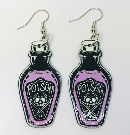 Poison Bottle Halloween Earrings