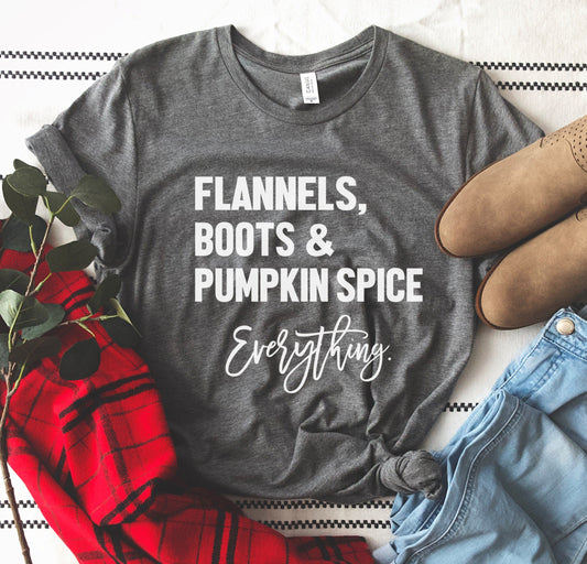 Flannels Boots & Pumpkin Spice Tee