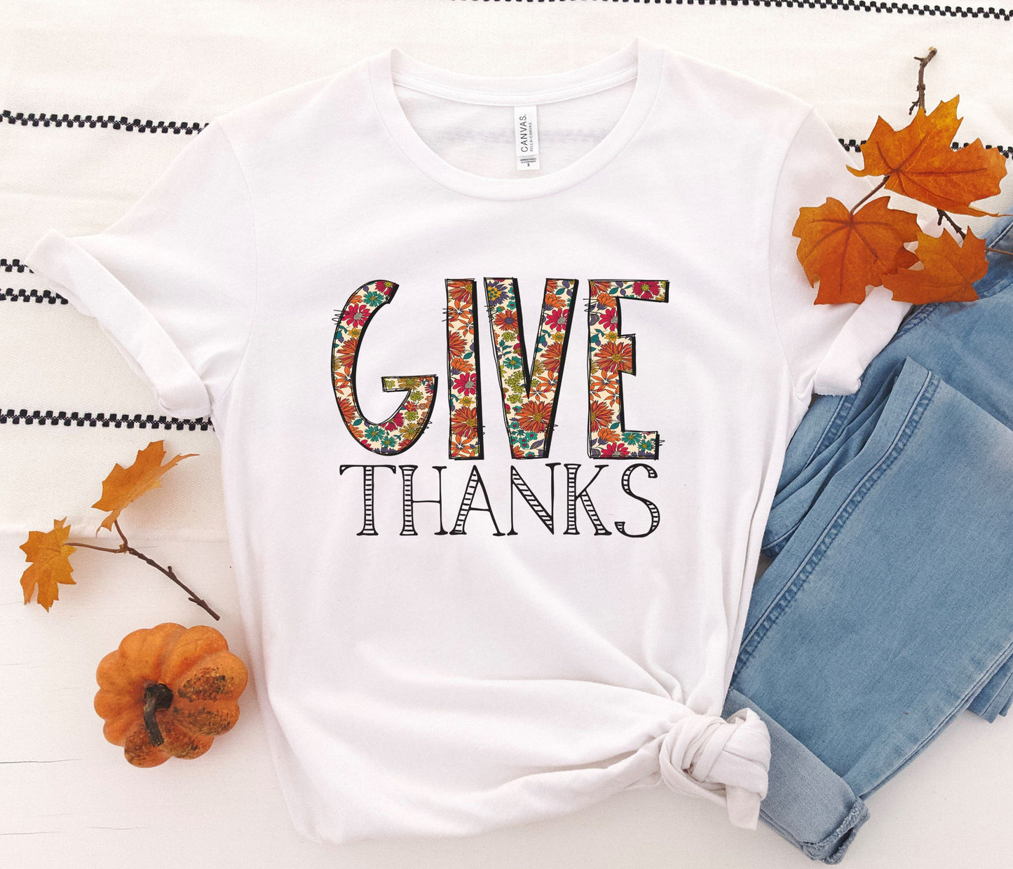 Give Thanks Floral Tee