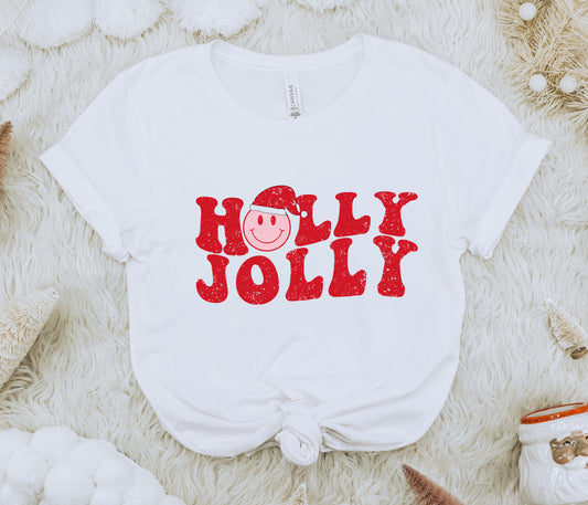 Holly Jolly Smiley Face Tee