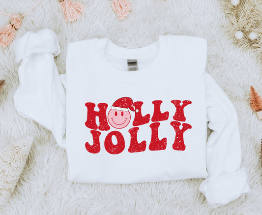 Holly Jolly Smiley Face Sweatshirt