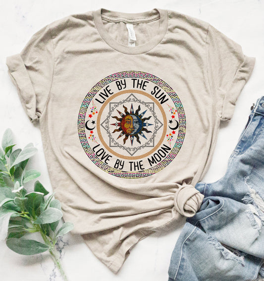 Live By The Sun Colorful Boho Tee