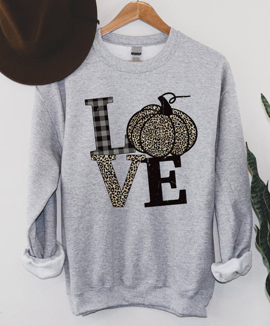 LOVE Leopard Pumpkin Sweatshirt