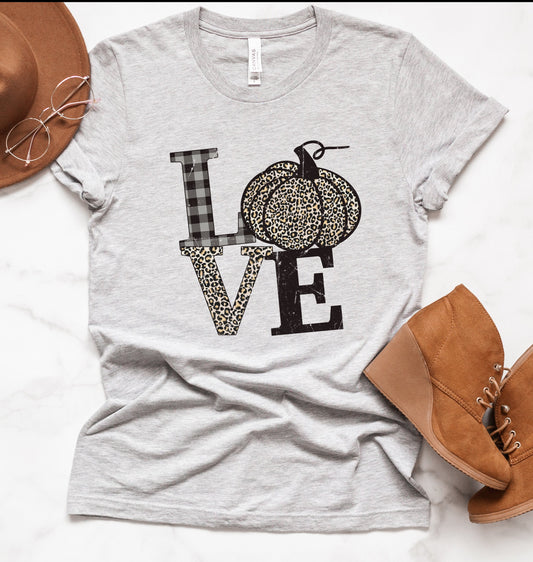 LOVE Leopard Pumpkin Tee