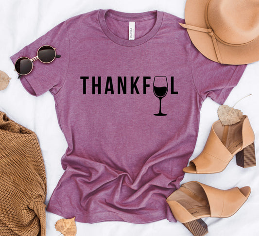 Thankful Wine Glass Tee